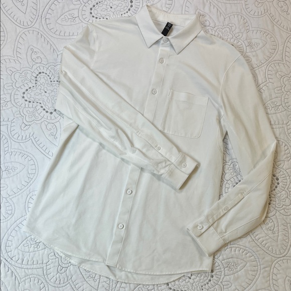 Lululemon Men’s White Button Down Shirt - Commission Long Sleeve Shirt Pocket - Picture 3 of 11